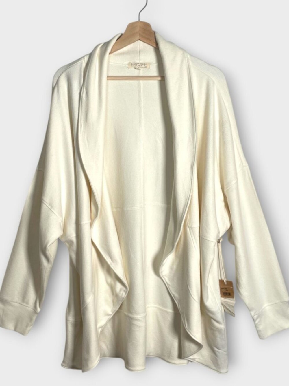 Escape by Habitat Cocoon Open Sweater Jacket LARGE Ivory Oversized NEW